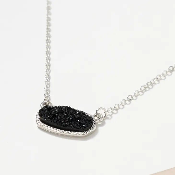 Oval Druzy Necklace Set