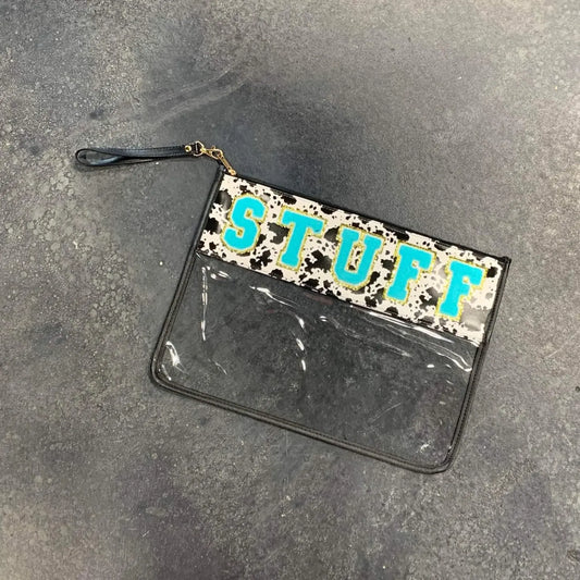 Large Cow Print Stuff Bag