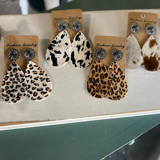 Concho Animal Print Earrings