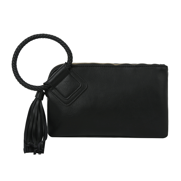 Black Hobo Wristlet Clutch