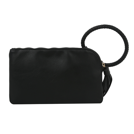 Black Hobo Wristlet Clutch