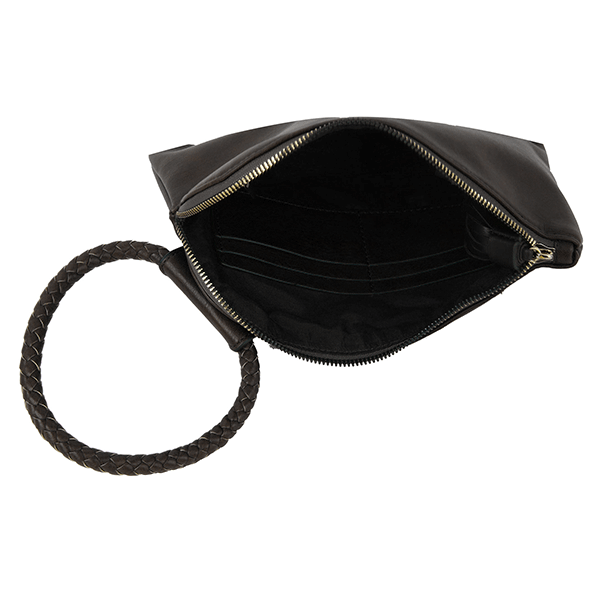 Black Hobo Wristlet Clutch