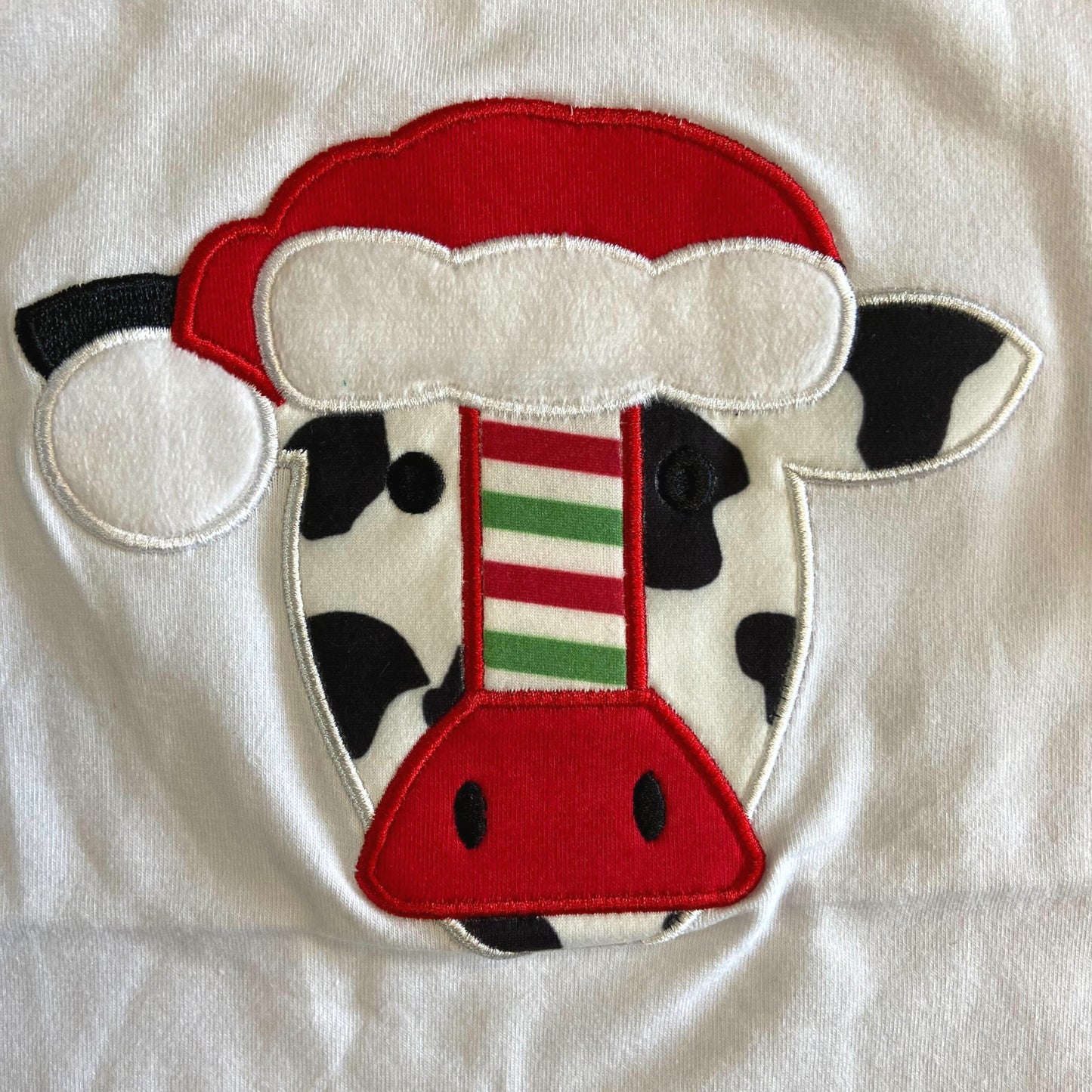 Christmas Cow Appliqué Raglan