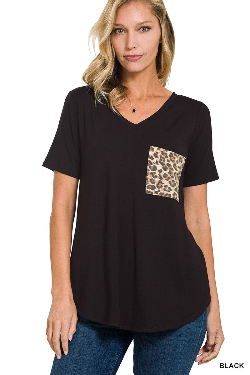 Leopard Pocket Short Sleeve