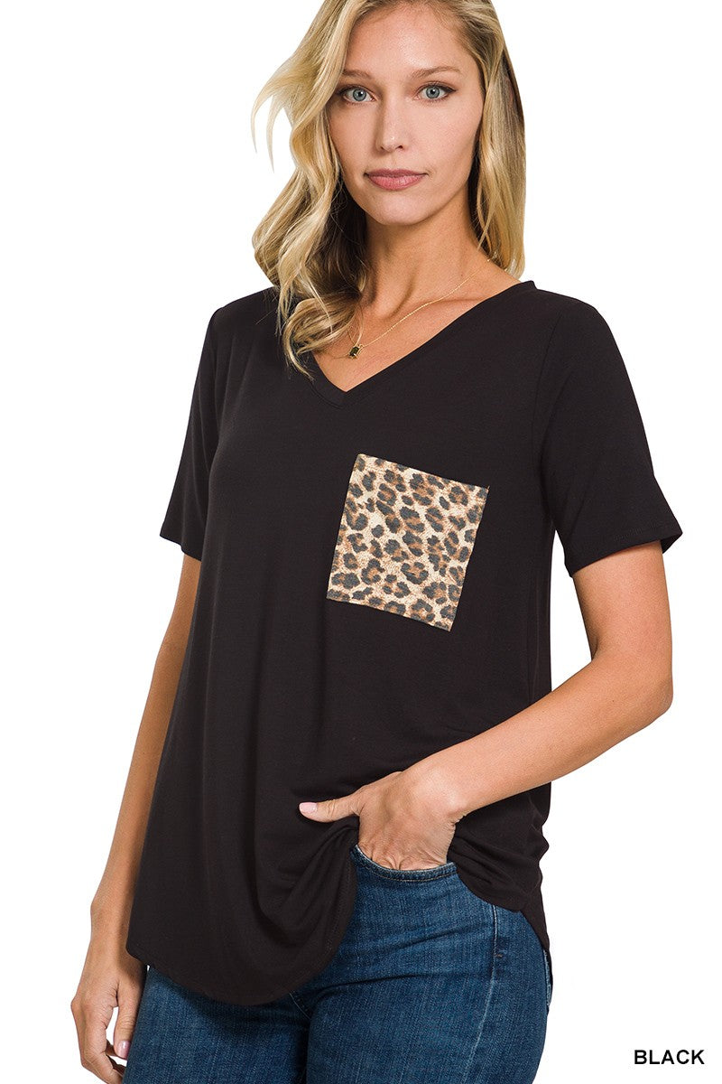 Leopard Pocket Short Sleeve