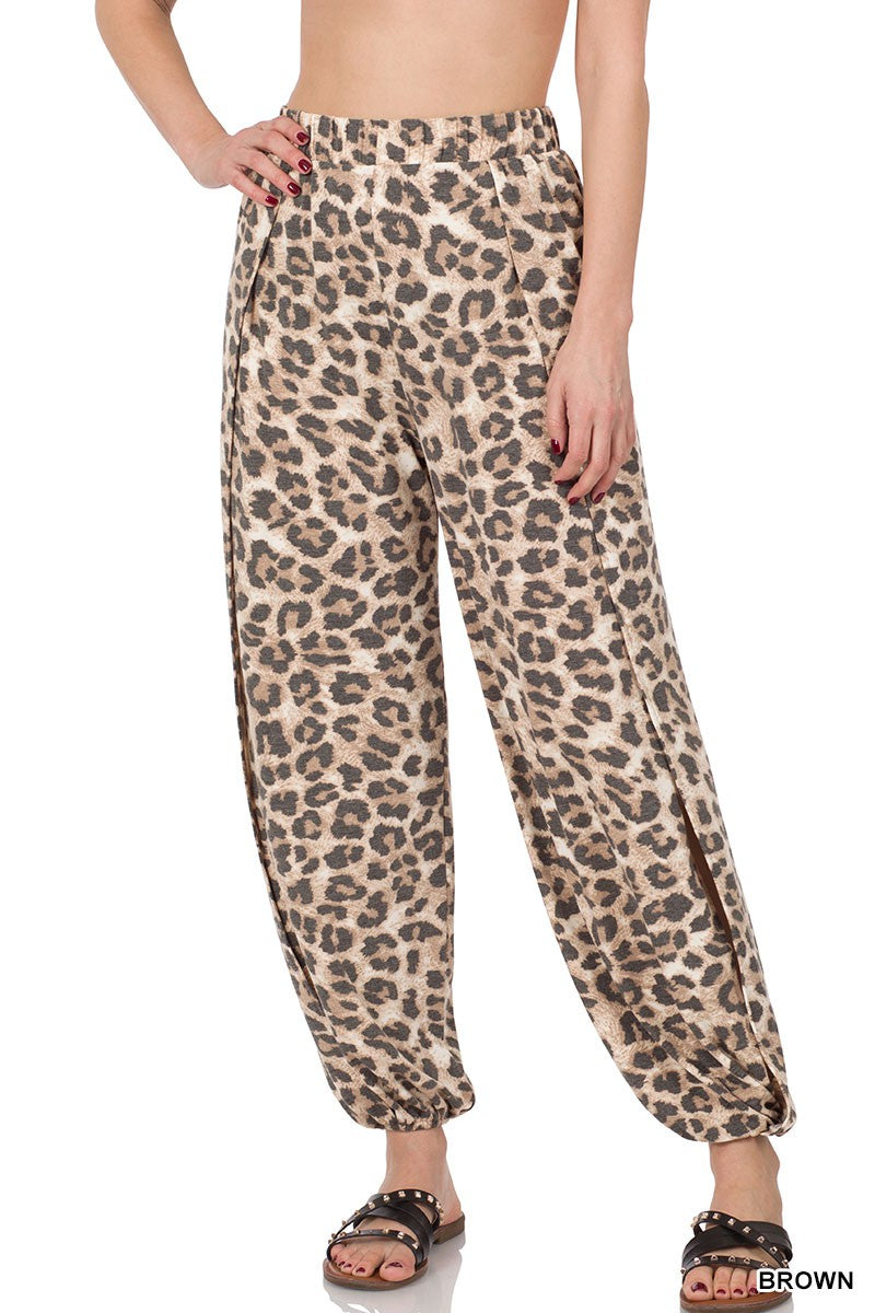 Leopard Split Pants