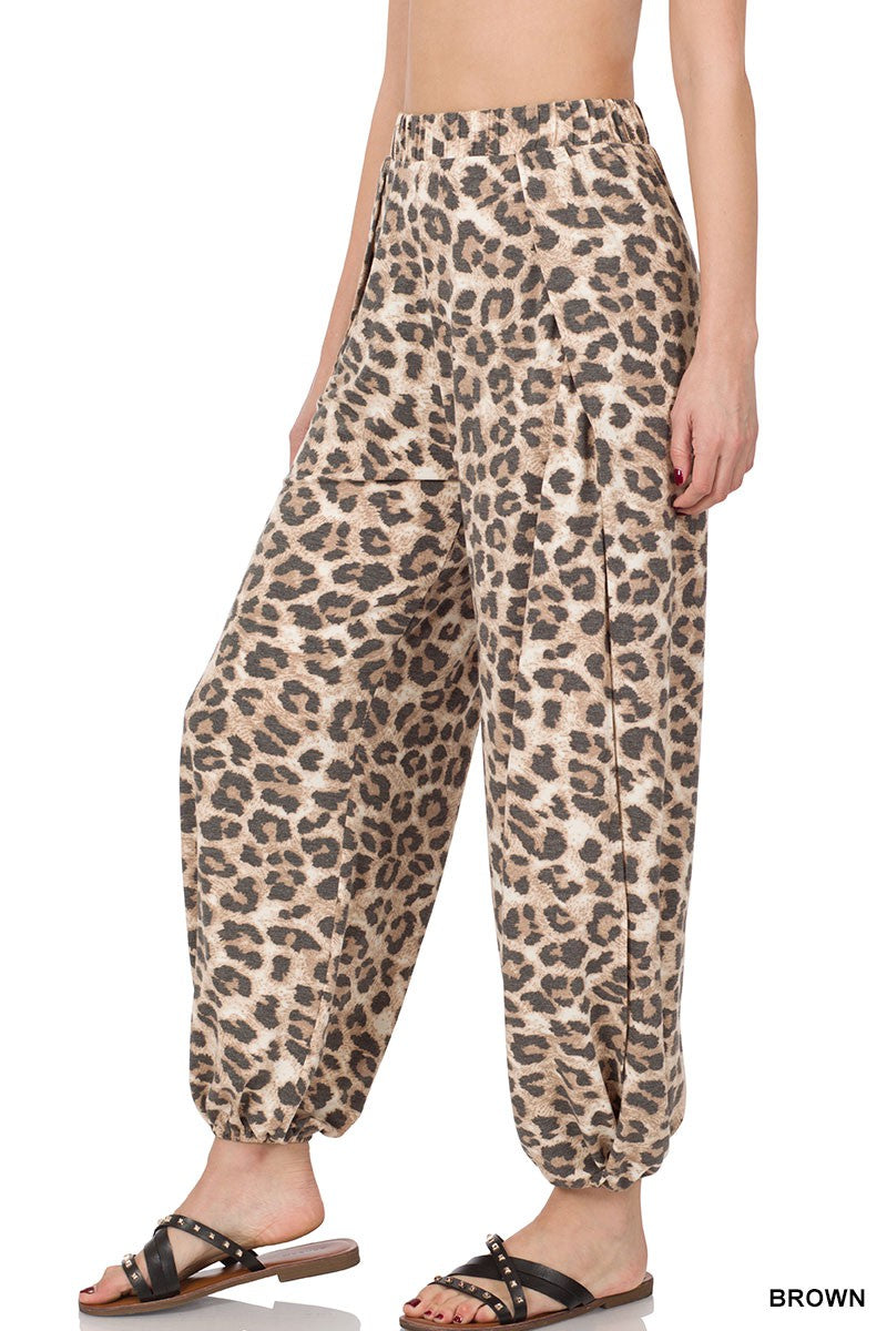 Leopard Split Pants