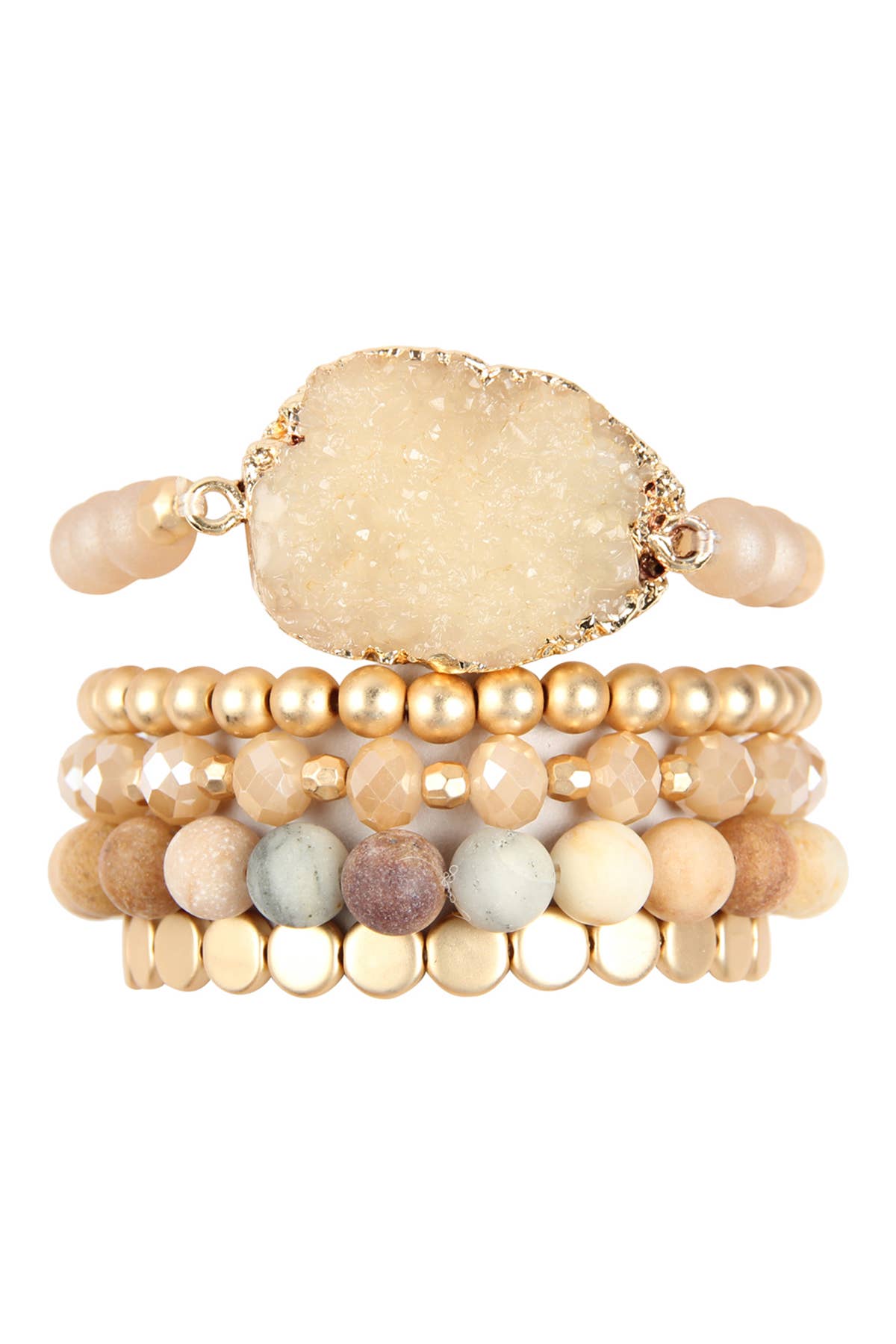 DRUZY CHARM MIXED BRACELET SET